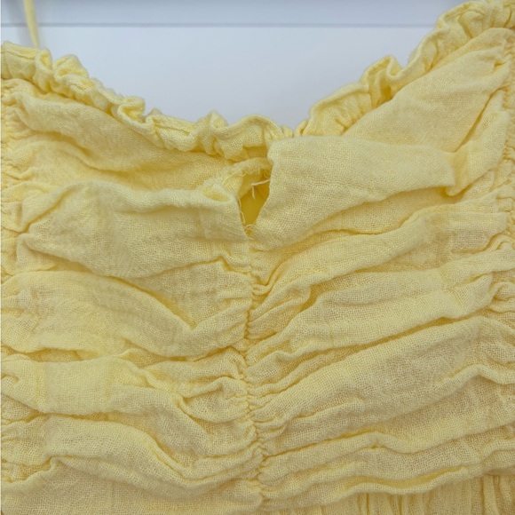 Yellow Ruffled Mini Dress - Picture 4 of 7